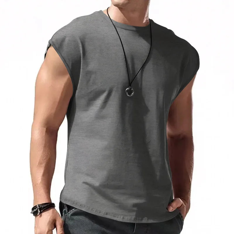Men's Loose Fit Mesh Gym Tank – Quick Dry Wide Shoulder Sleeveless Sports Shirt for Fitness & Bodybuilding