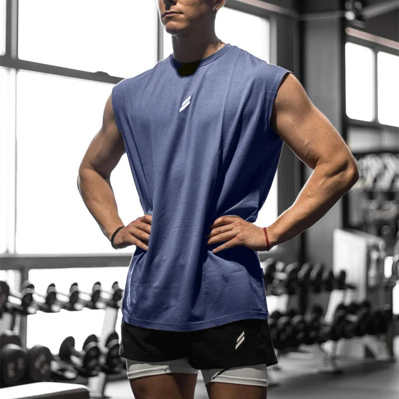 Men’s Sleeveless Gym Tank Top – Loose Fit, Breathable Quick-Dry Workout Shirt for Training & Running