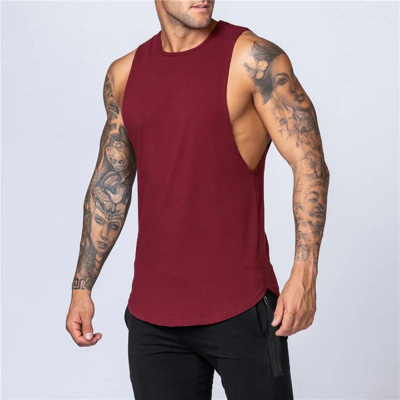Men’s Cotton Gym Tank Top Shirt – Sleeveless Muscle Fit Vest for Fitness, Bodybuilding, and Training