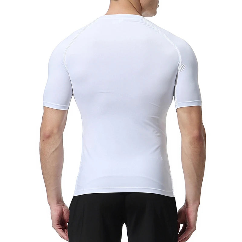 Men’s Cross Print Compression Shirt – Short/Long Sleeve Rash Guard Gym Top, Quick-Dry Base Layer – Hides Belly Fat & Gynecomastia