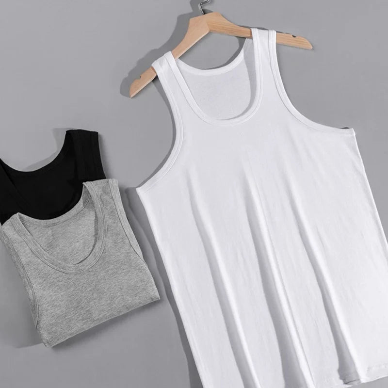 Men's Slim Fit Cotton Tank Top – Breathable, All-Season Comfort for Gym & Everyday Wear