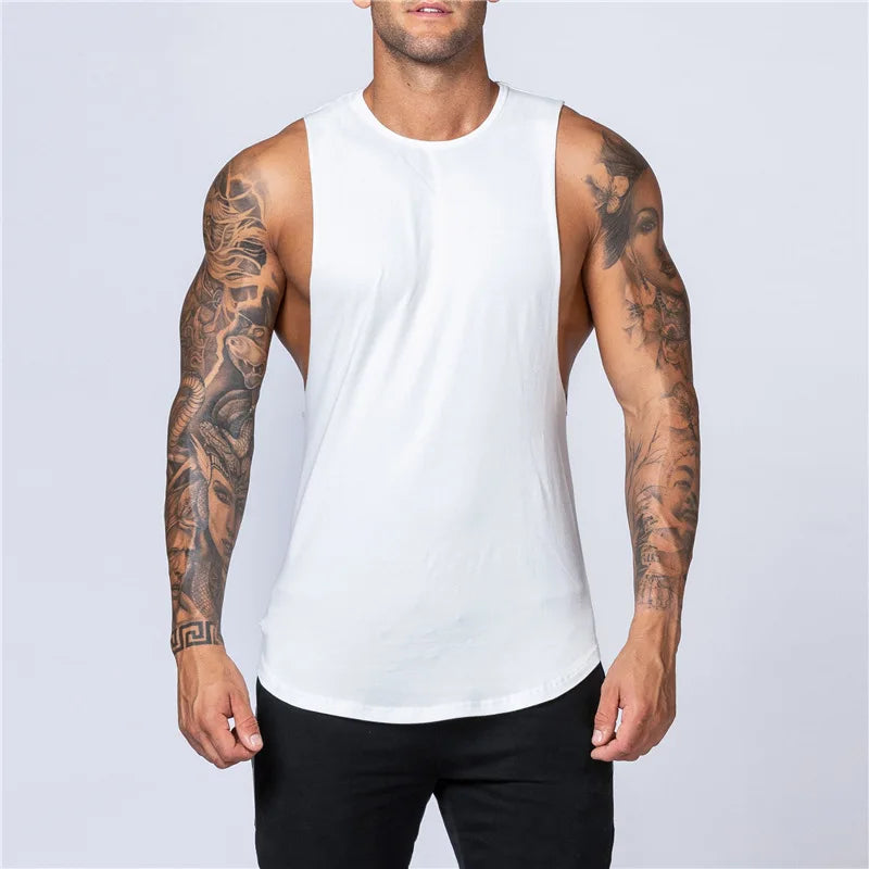 Men’s Cotton Gym Tank Top Shirt – Sleeveless Muscle Fit Vest for Fitness, Bodybuilding, and Training