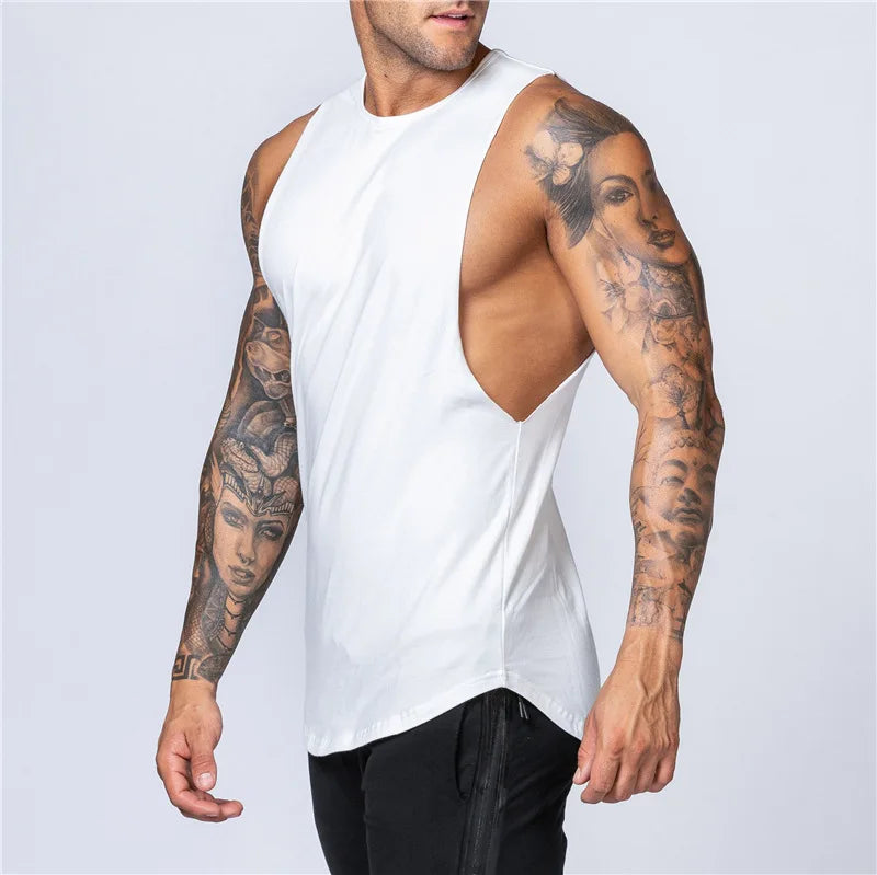 Men’s Cotton Gym Tank Top Shirt – Sleeveless Muscle Fit Vest for Fitness, Bodybuilding, and Training