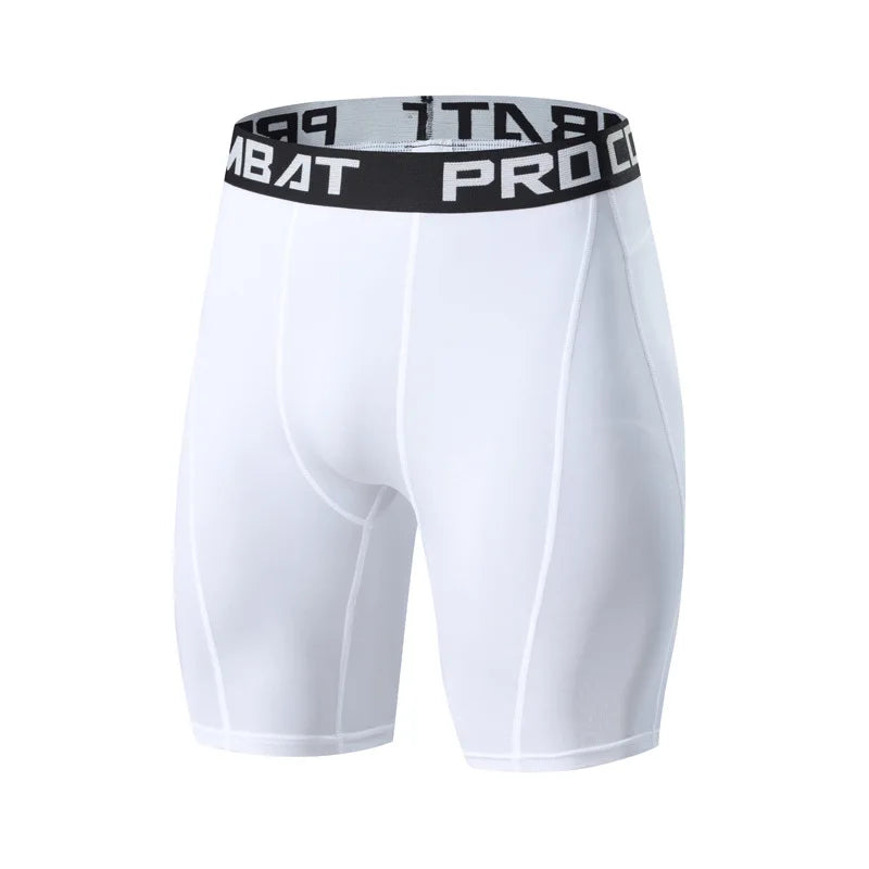 Men's Compression Workout Shorts – Elastic Slim Fit Gym Tights for Bodybuilding & Running