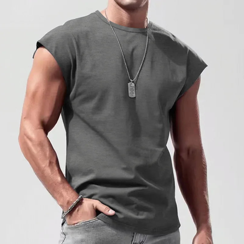 Men's Loose Fit Mesh Gym Tank – Quick Dry Wide Shoulder Sleeveless Sports Shirt for Fitness & Bodybuilding