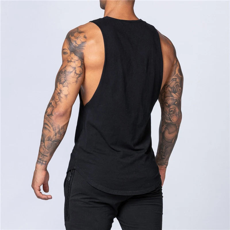 Men’s Cotton Gym Tank Top Shirt – Sleeveless Muscle Fit Vest for Fitness, Bodybuilding, and Training