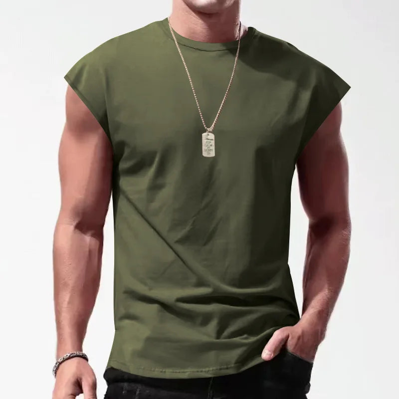 Men's Loose Fit Mesh Gym Tank – Quick Dry Wide Shoulder Sleeveless Sports Shirt for Fitness & Bodybuilding