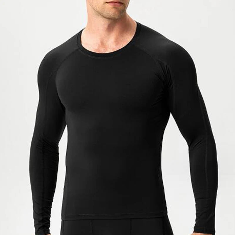 Men's Long Sleeve Compression Shirt – Dry Fit Rashguard for Gym, MMA & Running