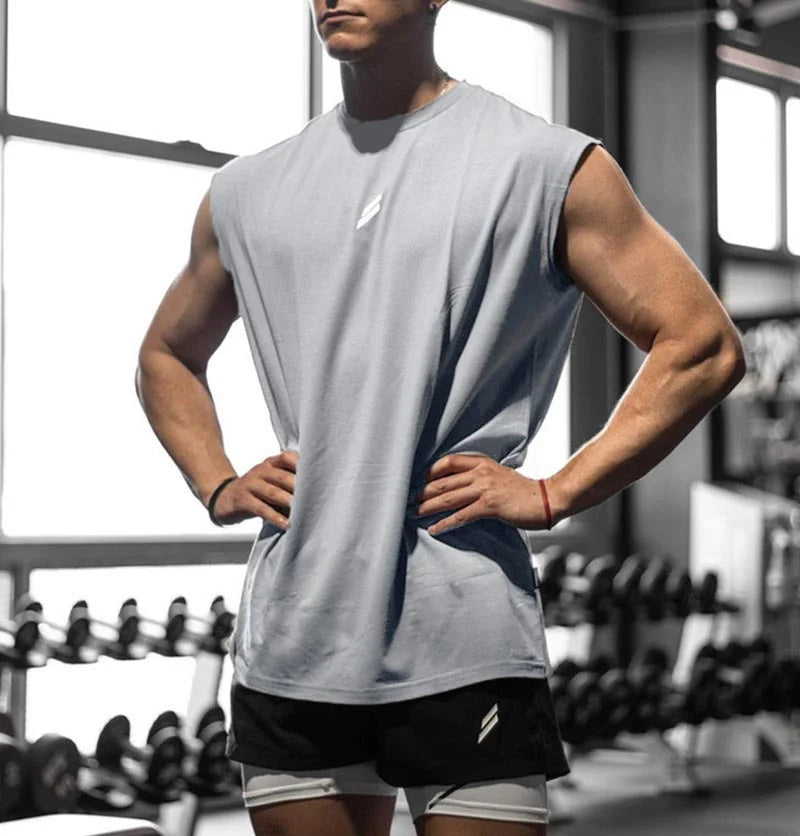 Men’s Sleeveless Gym Tank Top – Loose Fit, Breathable Quick-Dry Workout Shirt for Training & Running