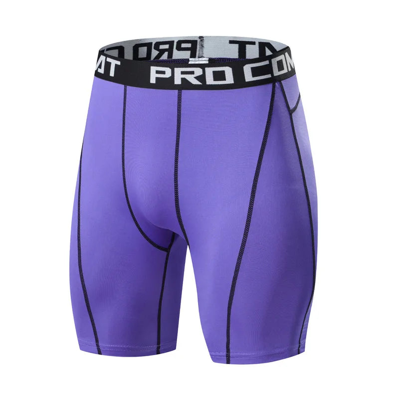 Men's Compression Workout Shorts – Elastic Slim Fit Gym Tights for Bodybuilding & Running