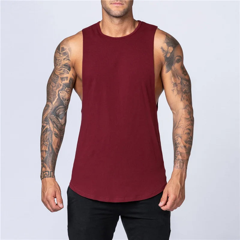 Men’s Cotton Gym Tank Top Shirt – Sleeveless Muscle Fit Vest for Fitness, Bodybuilding, and Training