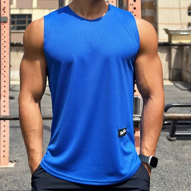 Men's Gym Tank Top – Breathable Sleeveless Workout Shirt – Lightweight Mesh Fitness Vest for Running, Training & Sports