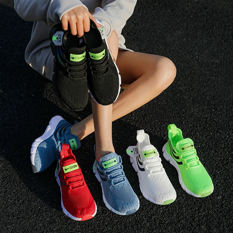 Casual Breathable Sneakers – Lightweight Mesh Running Shoes for Walking, Jogging & Outdoor Sports