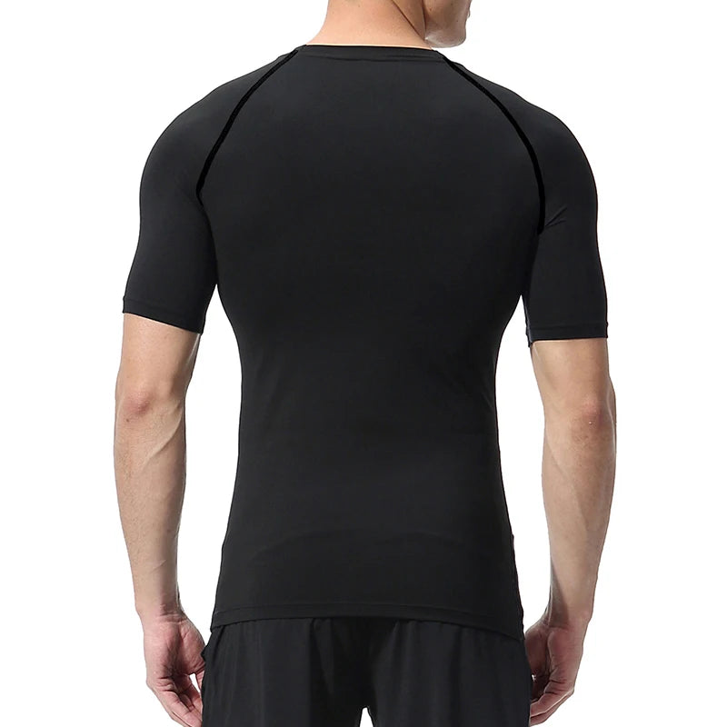 Men’s Cross Print Compression Shirt – Short/Long Sleeve Rash Guard Gym Top, Quick-Dry Base Layer – Hides Belly Fat & Gynecomastia