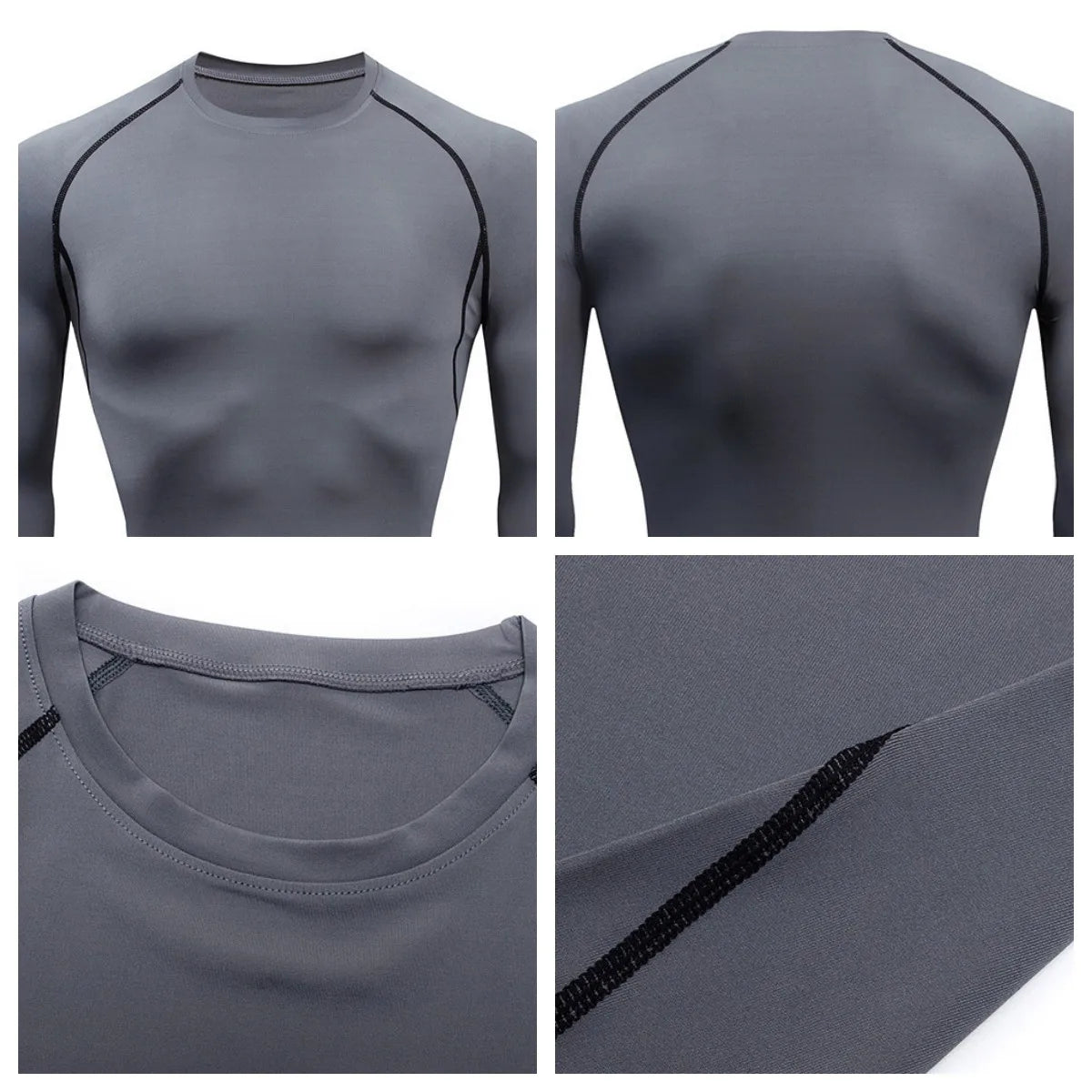Men's Long Sleeve Compression Shirt – Dry Fit Rashguard for Gym, MMA & Running