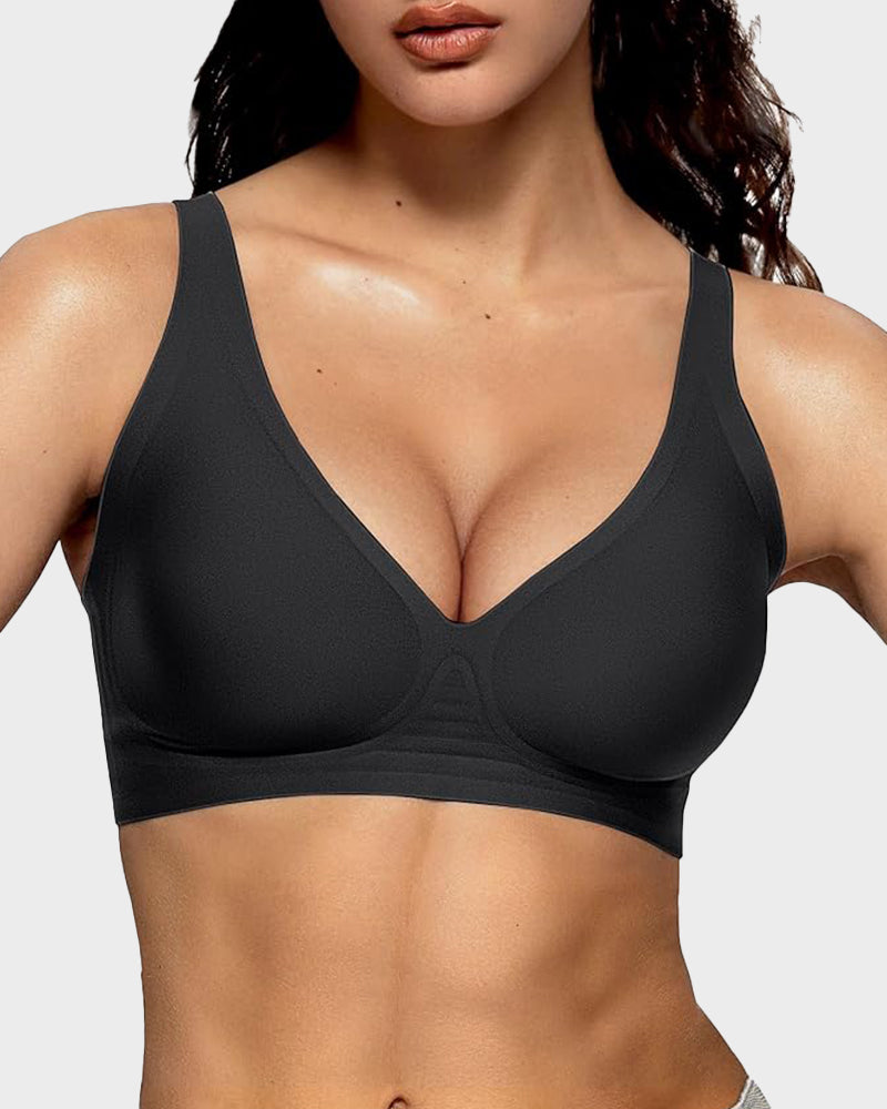 Seamless Deep V Wireless Push-Up Bra – Comfortable, Breathable Fabric, Plunge Neckline, Gentle Padding, Perfect for Everyday Wear 6