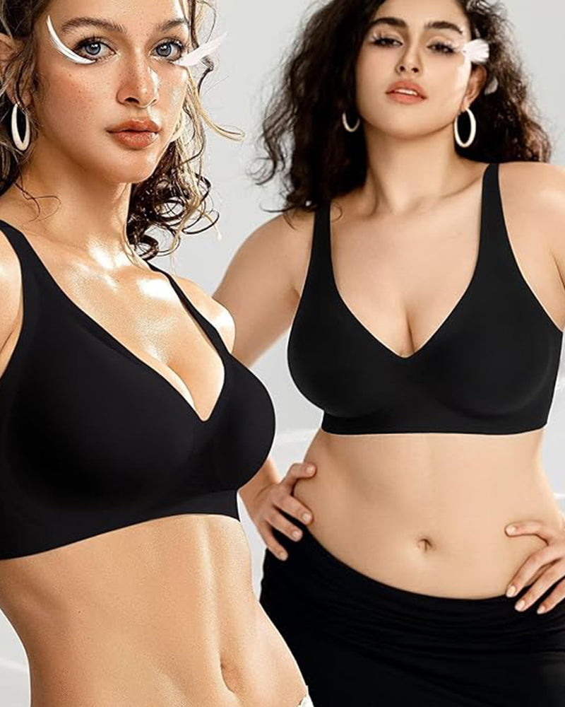 Seamless Deep V Wireless Push-Up Bra – Comfortable, Breathable Fabric, Plunge Neckline, Gentle Padding, Perfect for Everyday Wear 7
