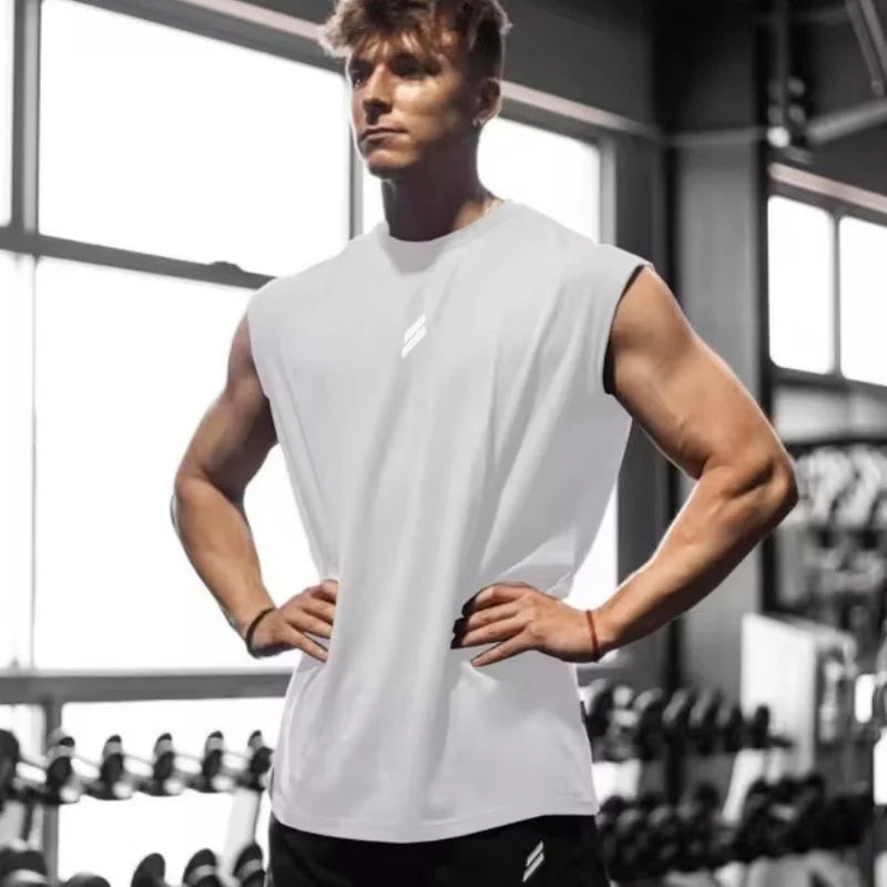 Men’s Sleeveless Gym Tank Top – Loose Fit, Breathable Quick-Dry Workout Shirt for Training & Running