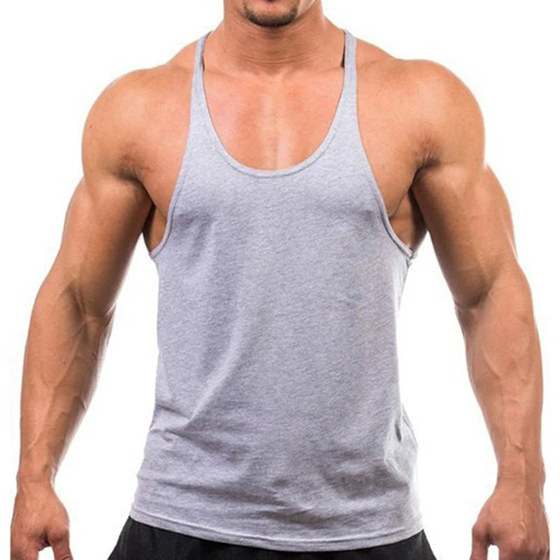Men’s Bodybuilding Stringer Tank Top – Sleeveless Cotton Gym Shirt for Fitness, Training, and Workout