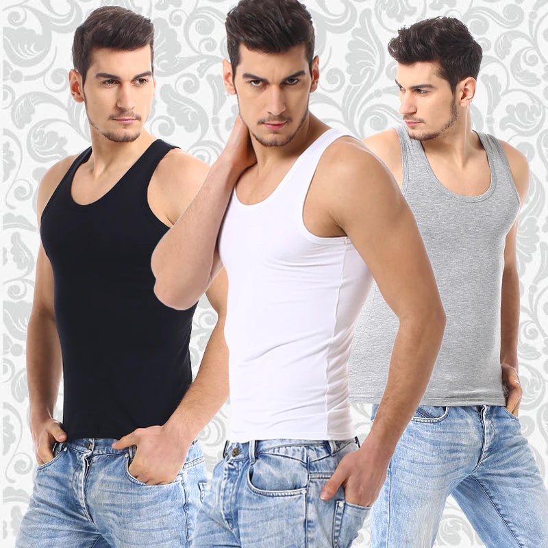 Men's Slim Fit Cotton Tank Top – Breathable, All-Season Comfort for Gym & Everyday Wear