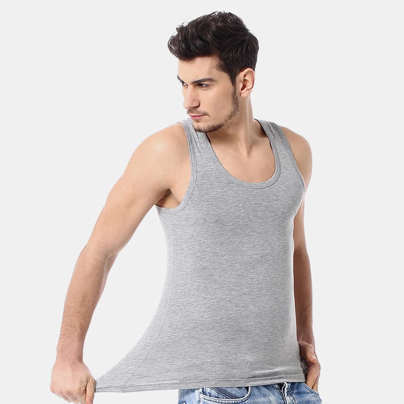 Men's Slim Fit Cotton Tank Top – Breathable, All-Season Comfort for Gym & Everyday Wear