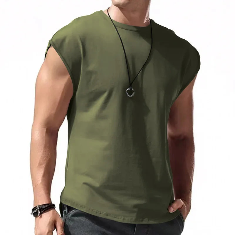 Men's Loose Fit Mesh Gym Tank – Quick Dry Wide Shoulder Sleeveless Sports Shirt for Fitness & Bodybuilding