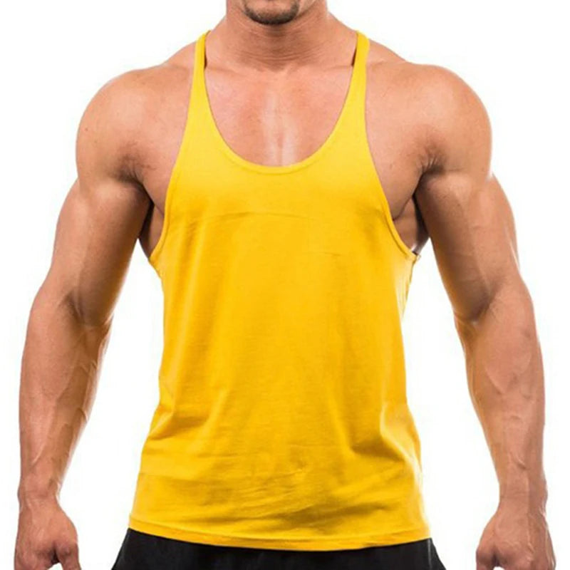 Men’s Bodybuilding Stringer Tank Top – Sleeveless Cotton Gym Shirt for Fitness, Training, and Workout