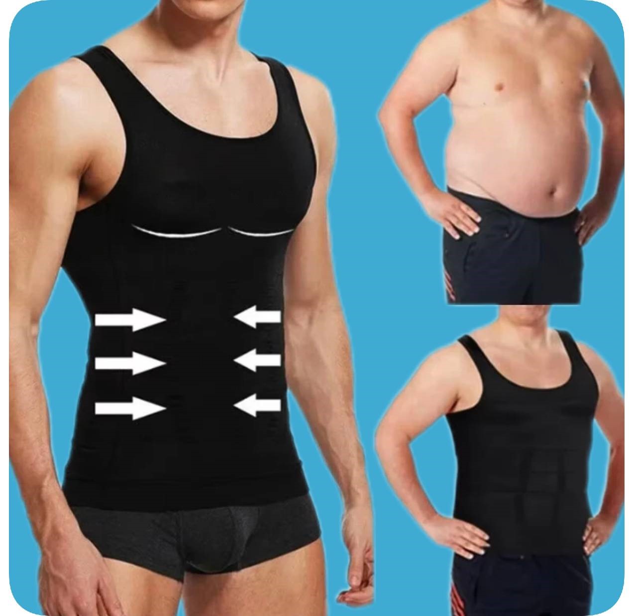 ErgonShaper | Men's Compression Body Shaper Tank Top, Slimming Vest