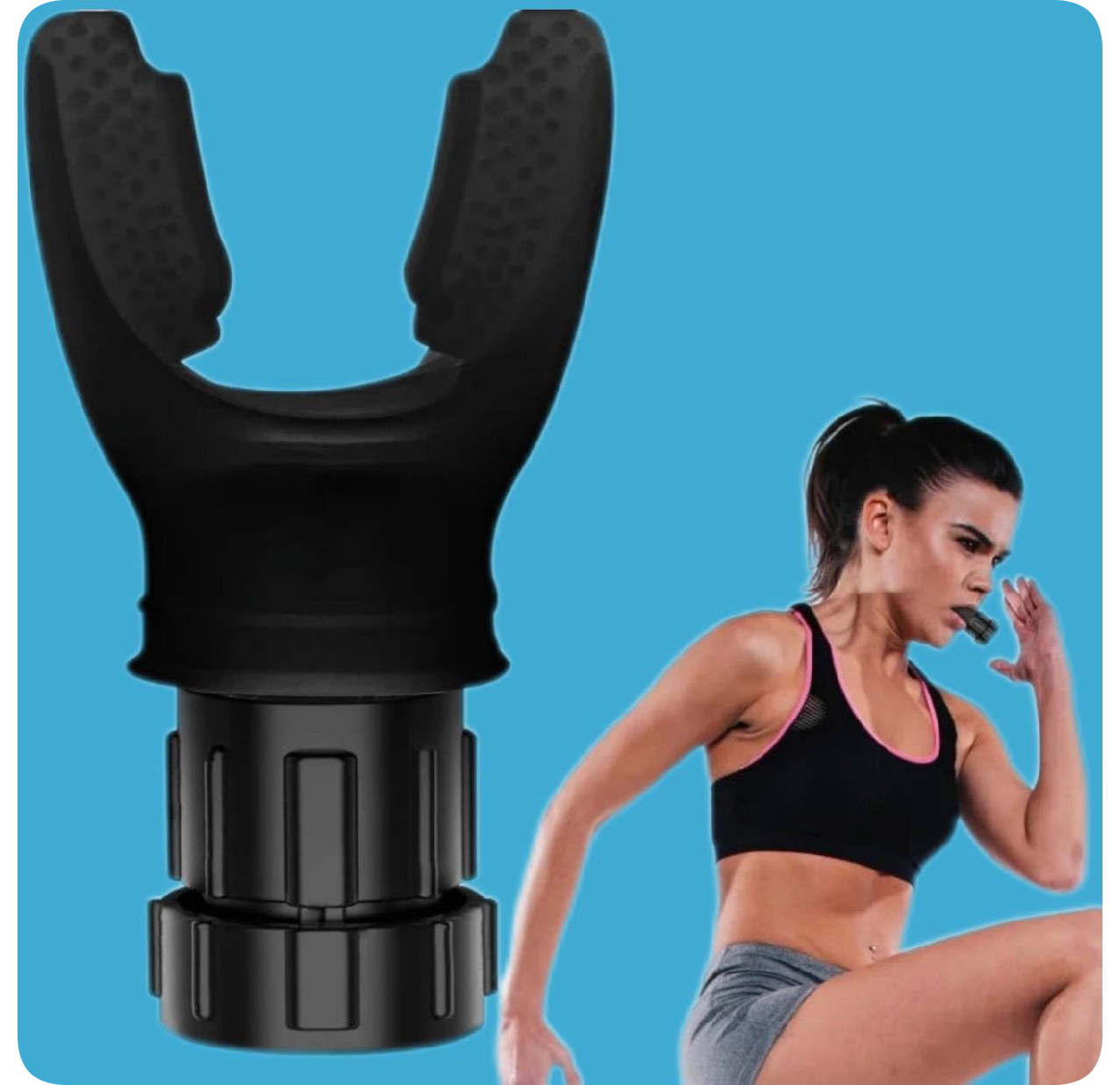 Silicone Breathing Fitness Exercise Equipment Portable Throat Adjustable Resistance Breathing Exercise Device