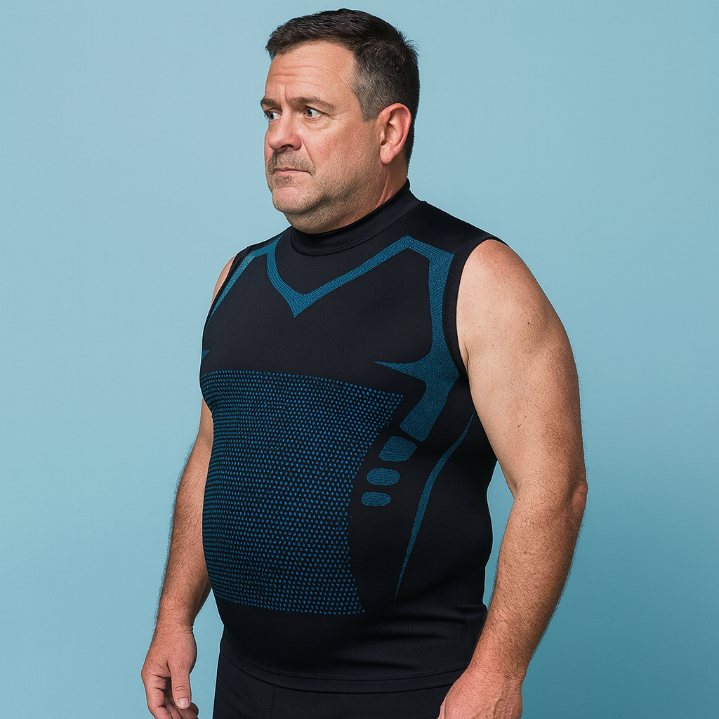 Men’s Compression Shirt for Slimming and Hiding Belly, Love Handles, and Gynecomastia | ErgonBoost 2.0