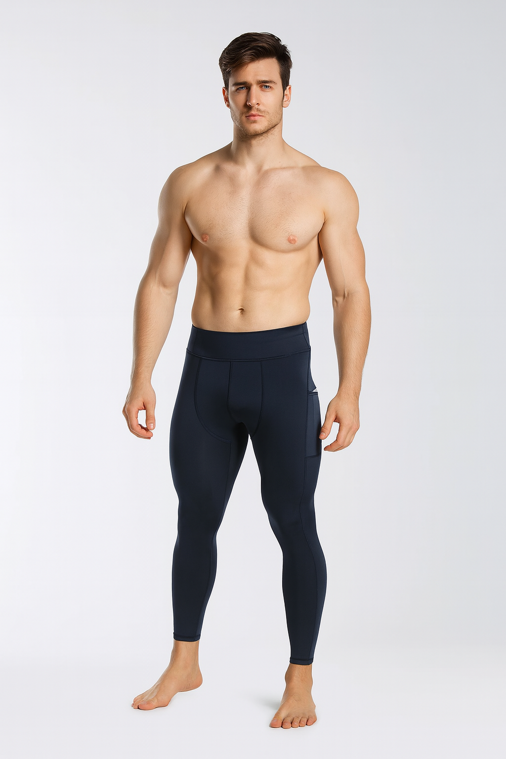 Men’s Compression Sport Leggings – Dry Fit Running Tights with Pocket for Gym, Fitness & Yoga