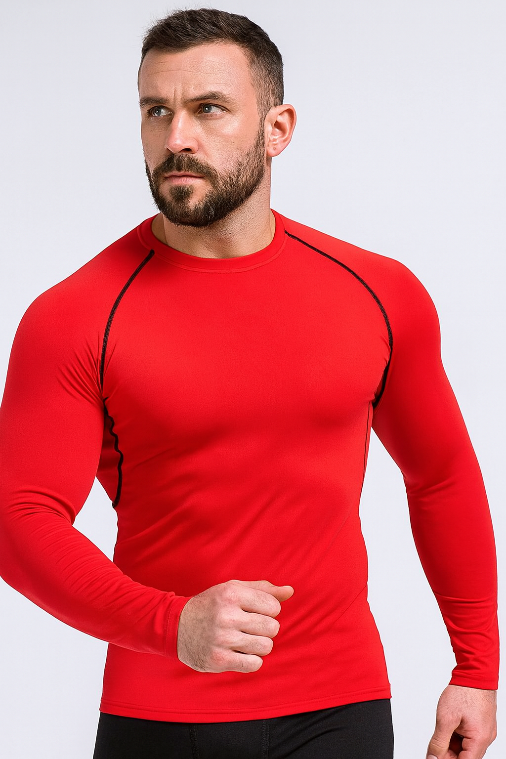 Men's Long Sleeve Compression Shirt – Dry Fit Rashguard for Gym, MMA & Running