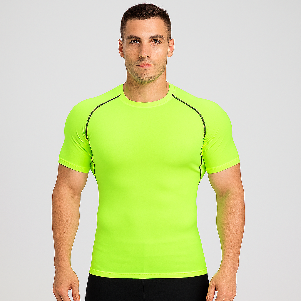 Men's Quick-Dry Compression Sport T-Shirt – Short Sleeve Athletic Top for Training, Running, Gym & Fitness