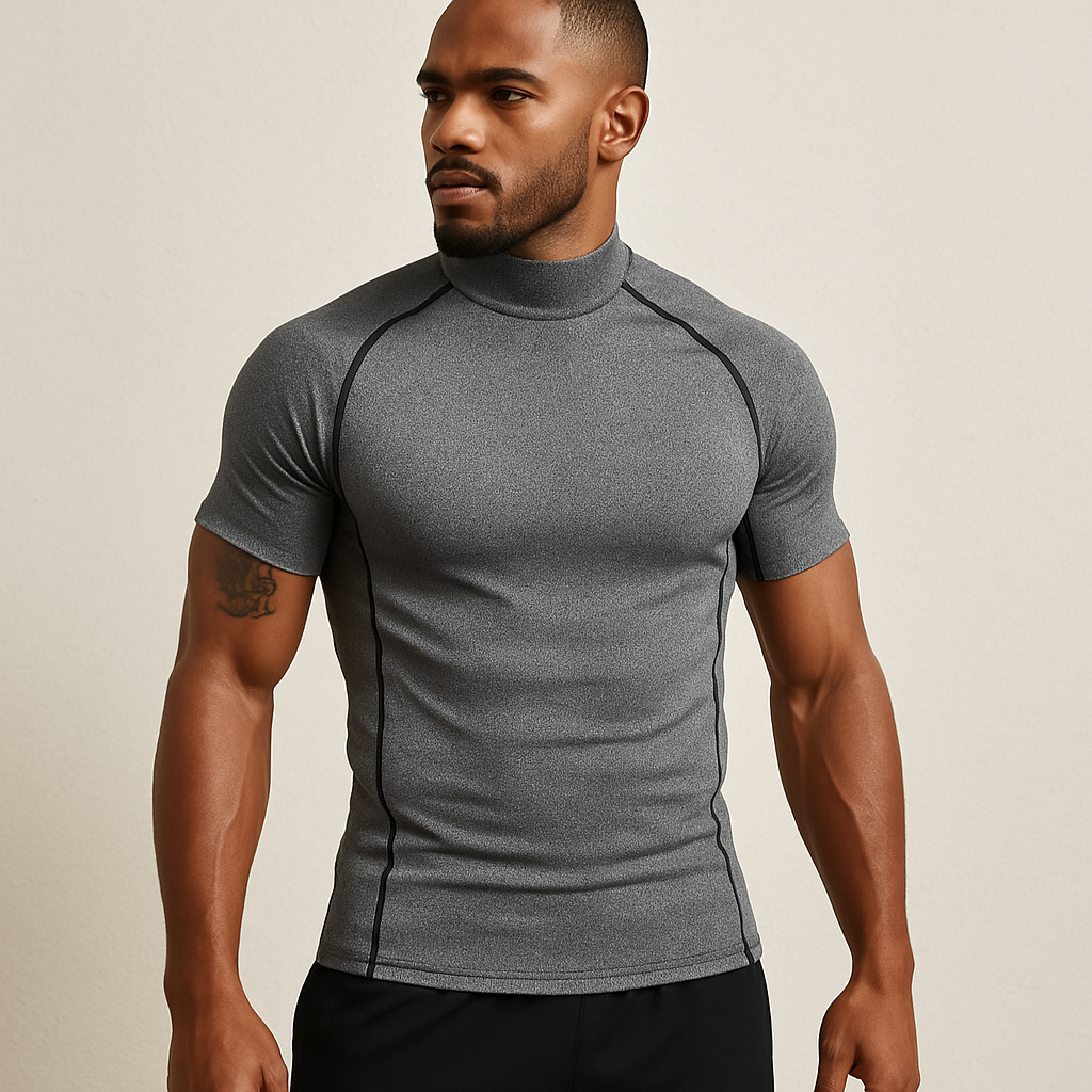 Men’s Compression T-Shirt – Short Sleeve Quick Dry Gym Top for Bodybuilding, Running & Training | Slimming Sport Shirt for Hiding Belly Fat & Gynecomastia