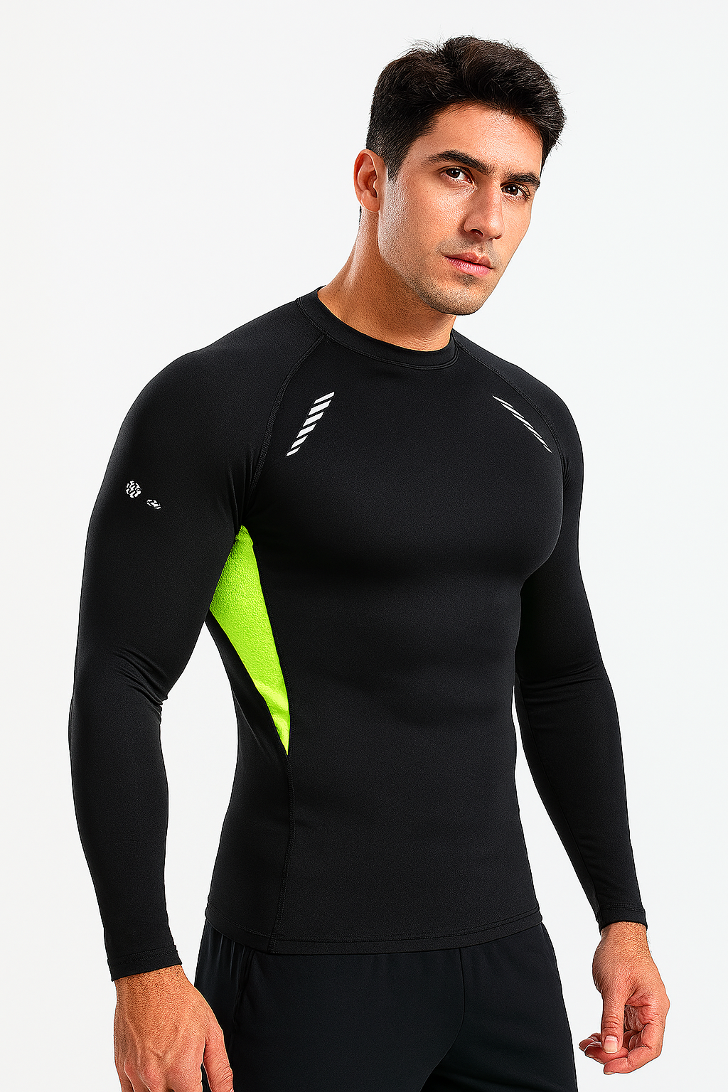 Men’s Solid Compression Shirt – Long Sleeve Athletic Base Layer, Moisture-Wicking Undershirt for Sports, Gym, Training, and Running