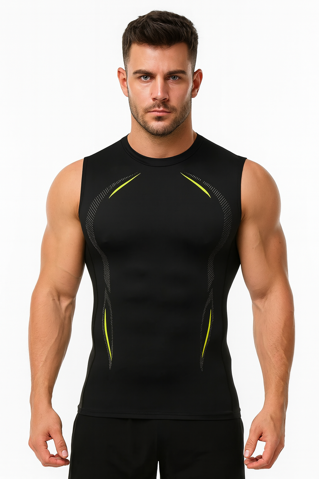 Men’s Compression Tank Top – Hides Belly Fat & Gynecomastia - Sleeveless Quick-Dry Gym Shirt – Muscle Fit Sports Vest for Running, Training & Bodybuilding