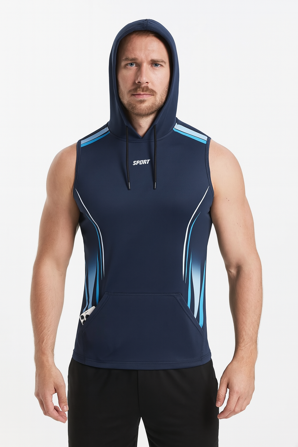 Men’s Quick-Dry Hooded Sports Vest – Ice Silk Breathable Sleeveless Gym Top for Running & Streetwear