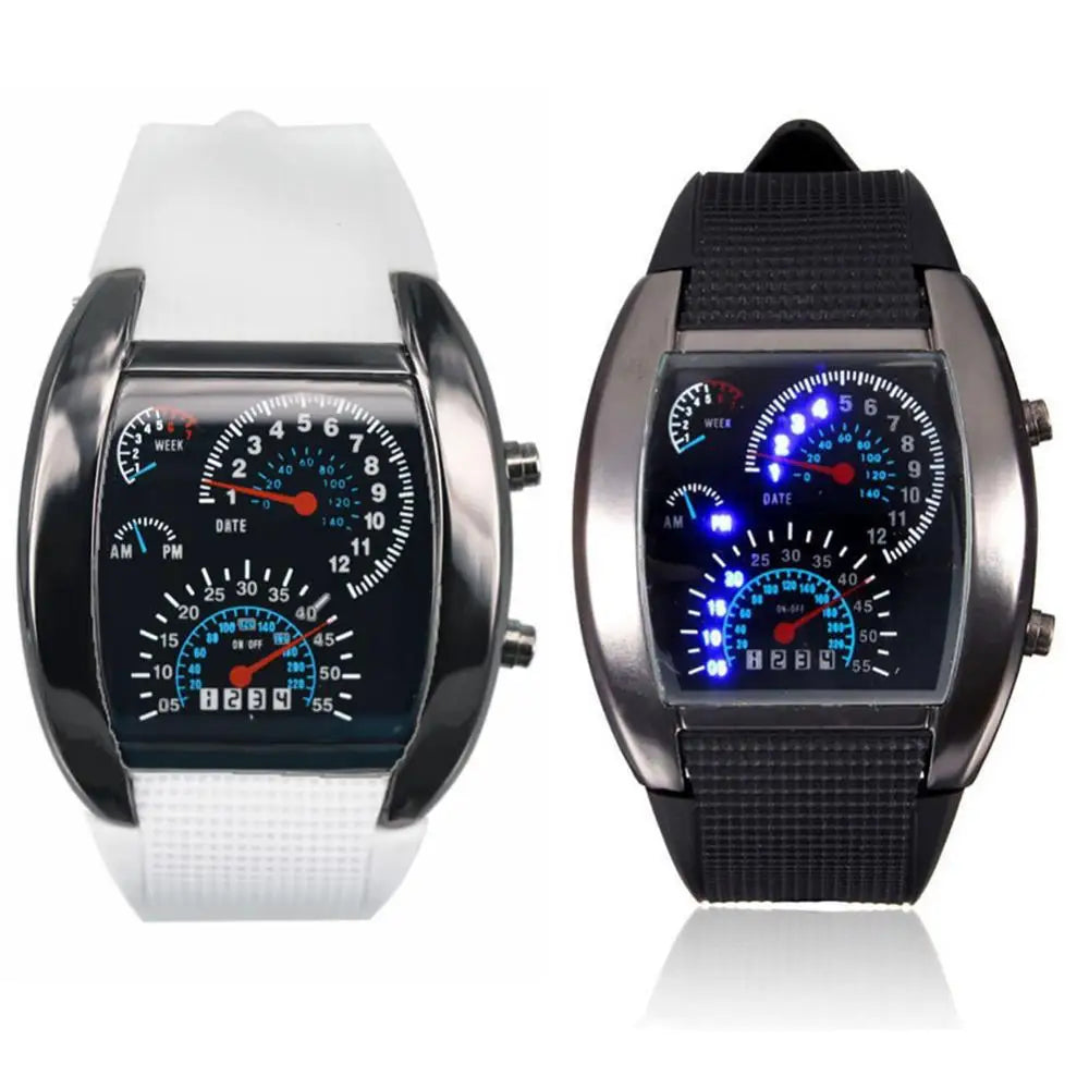 ErgonWatch | Arrival Fashion Men Women LED Digital Dashboard Pattern Dial Sport Wrist Watch Gift