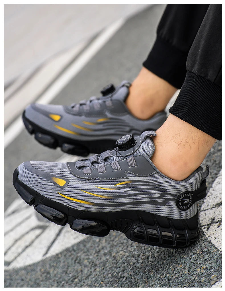 Steel Toe Safety Shoes – Slip-On Work Sneakers with Dial Closure, Breathable Anti-Smash & Anti-Puncture Protection