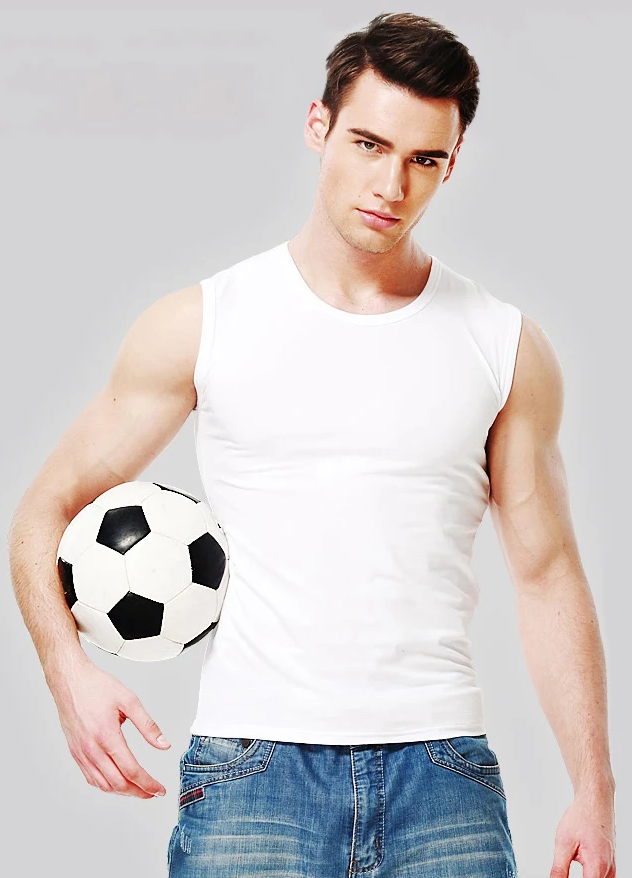 Men’s Cotton Sleeveless Shirt – Wide Shoulder Slim Fit Vest for Sports, Fitness, and Casual Wear