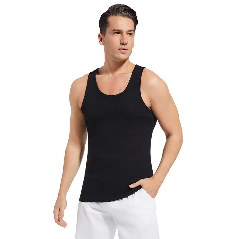 Men's Slim Fit Cotton Tank Top – Breathable, All-Season Comfort for Gym & Everyday Wear