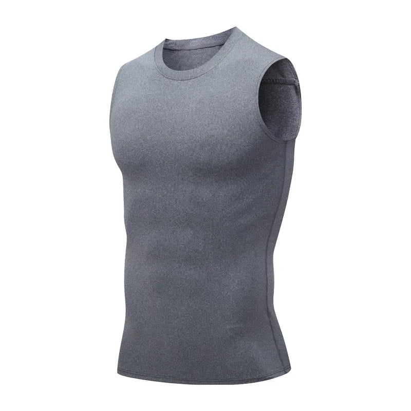 Men’s Compression Tank Top – Sleeveless Quick-Dry Gym Shirt for Tummy Control, Hide Gynecomastia & Belly Fat, Solid Workout Muscle Vest