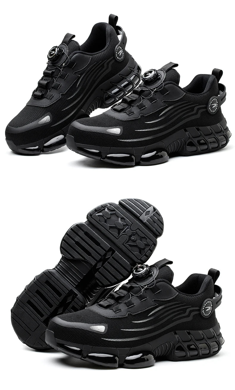Steel Toe Safety Shoes – Slip-On Work Sneakers with Dial Closure, Breathable Anti-Smash & Anti-Puncture Protection