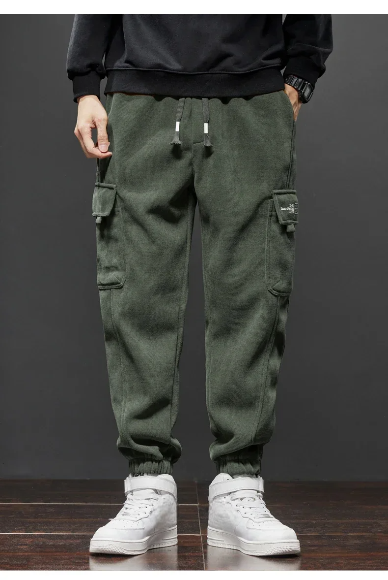 Men’s Cargo Jogger Pants – Elastic Waist, Drawstring, Multi-Pocket Streetwear