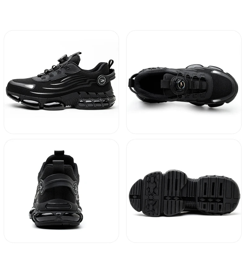 Steel Toe Safety Shoes – Slip-On Work Sneakers with Dial Closure, Breathable Anti-Smash & Anti-Puncture Protection