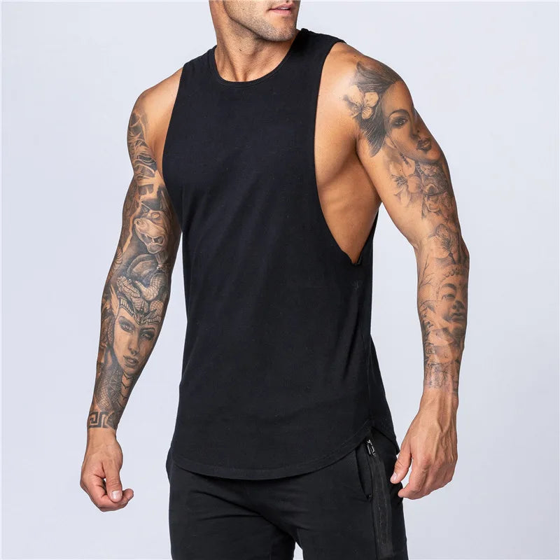 Men’s Cotton Gym Tank Top Shirt – Sleeveless Muscle Fit Vest for Fitness, Bodybuilding, and Training