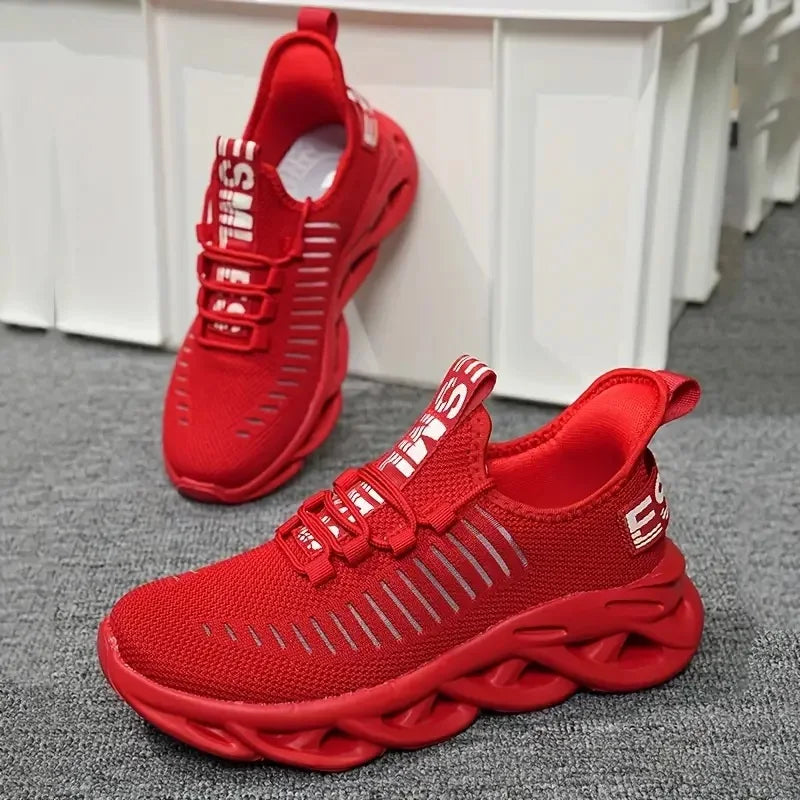 Unisex Mesh Running Sneakers – Breathable Lightweight Sports Shoes for Men, Women & Kids, Outdoor Casual Trainers