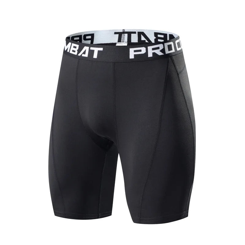 Men's Compression Workout Shorts – Elastic Slim Fit Gym Tights for Bodybuilding & Running