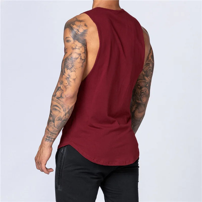Men’s Cotton Gym Tank Top Shirt – Sleeveless Muscle Fit Vest for Fitness, Bodybuilding, and Training