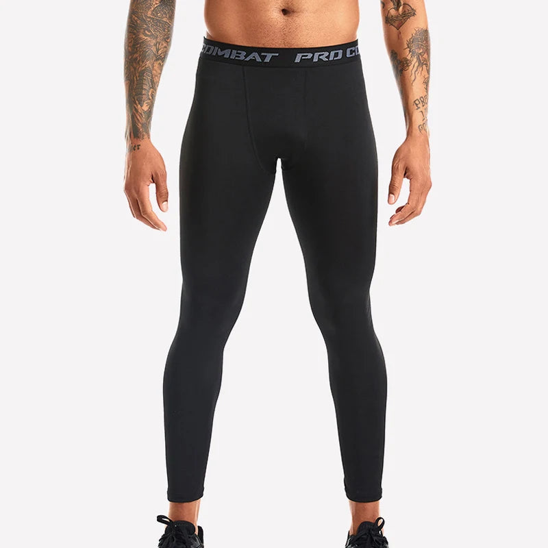 Men’s Compression Thermal Sports Pants – Slim Fit Fleece-Lined Quick-Dry Tights for Winter Workouts & Running